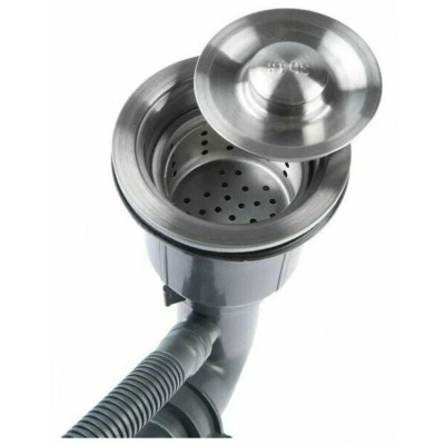 Мойка для кухни врезная GERHANS RK35848B-R графит из нержавеющей стали, 58х48 см правая с сифоном