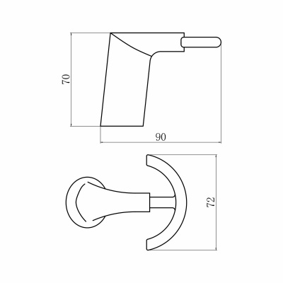 Крючок настенный FASHUN A1805-2-7 Черный двойной
