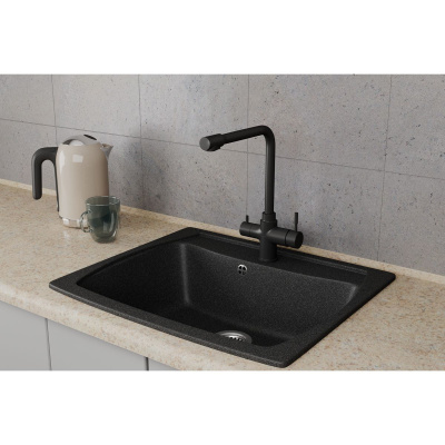 Смеситель для кухни RUSH MS9035-33Black с подключением к фильтру питьевой воды Черный