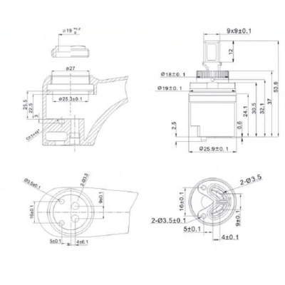 Картридж RUSH D30 RSH602 керамическими пластинами Palm, Luson