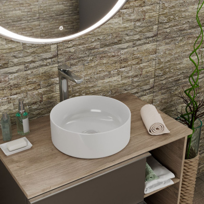 Раковина накладная D&K Matrix DT1391516, 355*355*120 мм, белый