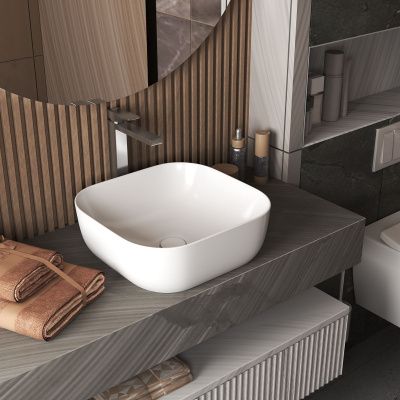 Раковина накладная D&K Venice DT1020616, 410*410*150 мм, белый