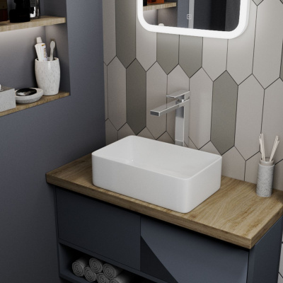 Раковина накладная D&K Berlin DT1430816, 380*240*120 мм, белый