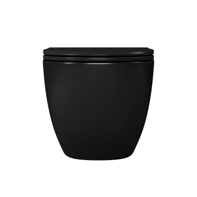 Унитаз подвесной безободковый D&K Matrix DT1396025, 490*370*360 мм, сиденье микролифт, черный