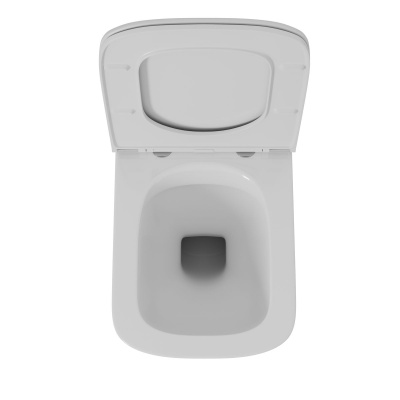 Унитаз подвесной безободковый D&K Quadro DT1516016, 530*360*365 мм, сиденье микролифт, белый
