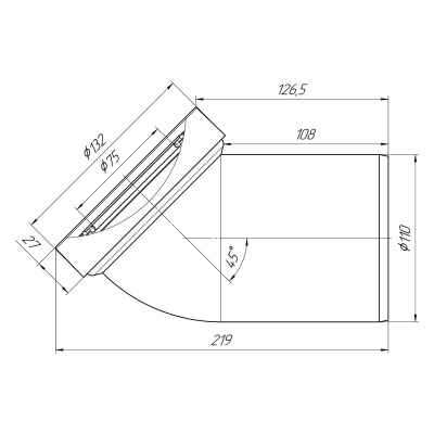 Труба фановая 110 мм 45° АНИ пласт W4220 (1/30)