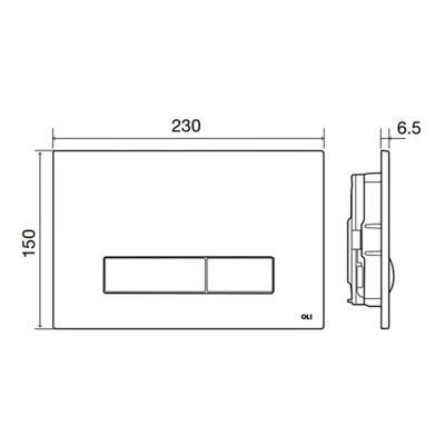Кнопка механическая двойная Glam OLIpure, пластик, черный OLI 139187 (120PLUS/74/EXPERT/QUADRO/OLIpure)