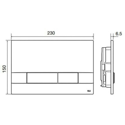 Кнопка механическая двойная Narrow OLIpure, пластик,  черный soft touch OLI 152942