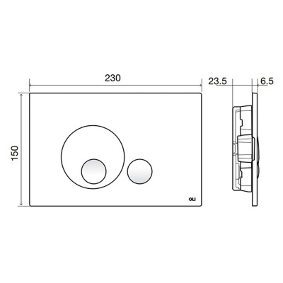 Кнопка механическая двойная Globe пластик, серый, soft-touch OLI 152953 (120PLUS/74/EXPERT/QUADRO)