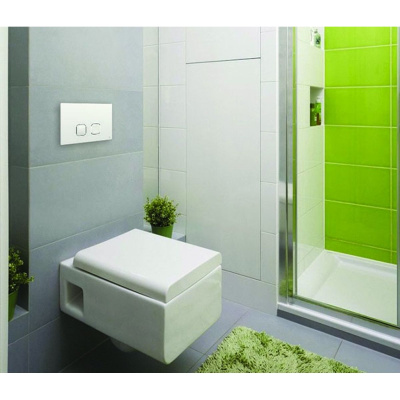 Кнопка механическая двойная PLAIN, пластик, белый OLI 070826