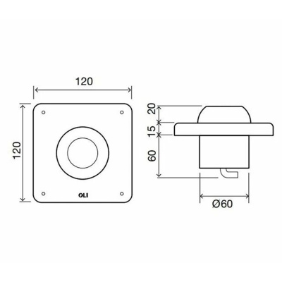 Кнопка пневматическая OLI для установки на полу  605201