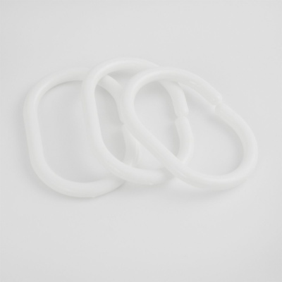 Кольца для штор Санакс 75003 пластиковые, белые (упаковка - 12 шт)