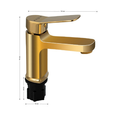 Смеситель для раковины Fabia 9830 Золото