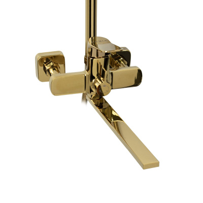 Душевая стойка со смесителем Fabia 9875 золото с длинным изливом