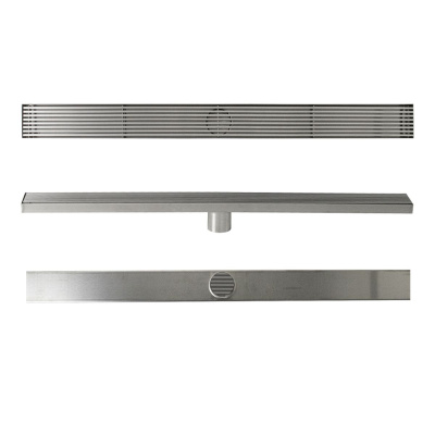 Желоб Санакс 40050 из нержавеющей стали 800х68 мм c гидрозатвором, линейный, вертикальный