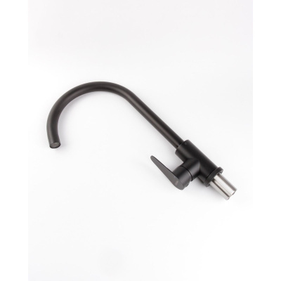 Смеситель для кухни OLIVE'S Olisan ST1007B STEEL черный из нержавеющей стали