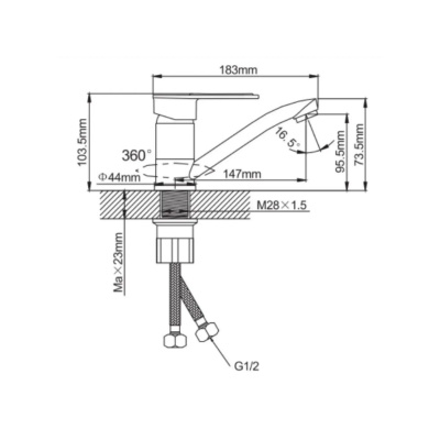 Смеситель для кухни Эверест B45-274F высокий излив