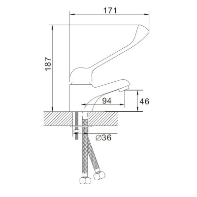 Смеситель для раковины Эверест B10-37 хирургический