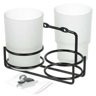 Стакан двойной настенный Potato P29-6 черный