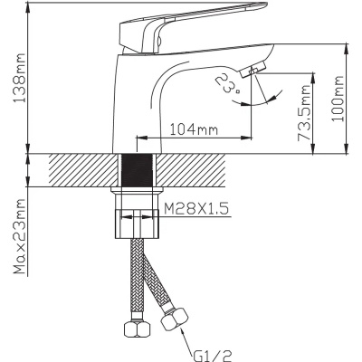 Смеситель для раковины Эверест B10-15319 серый