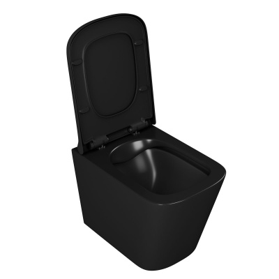 Унитаз подвесной безободковый D&K Berlin DT1436025, 490*340*350 мм, сиденье микролифт, черный