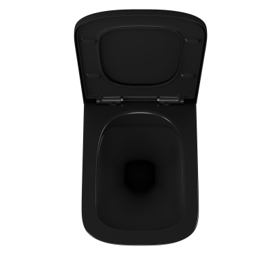 Унитаз подвесной безободковый D&K Berlin DT1436025, 490*340*350 мм, сиденье микролифт, черный