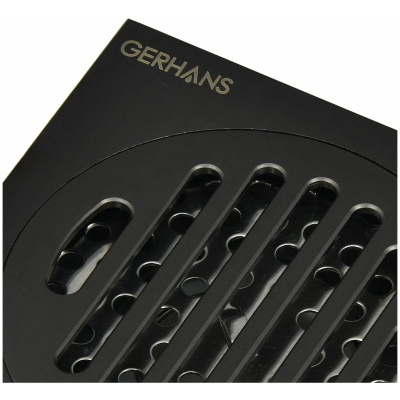 Трап для душа GERHANS K81510U-10 графит c вертикальным выходом сухой затвор 100х100 мм