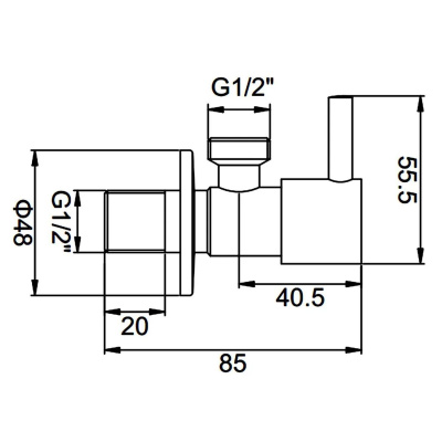 Кран угловой LEDEME LH507-1/2 нержавеющая сталь 1/2