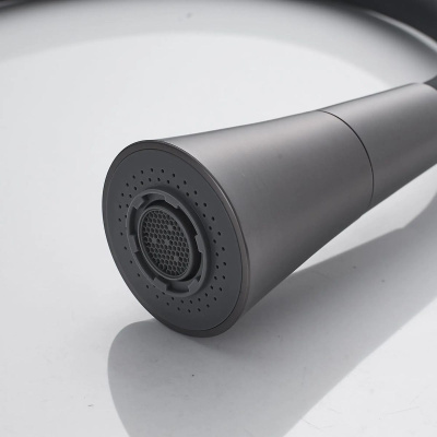 Смеситель для кухни Shevanik S543T-3 гибкий излив, оружейная сталь