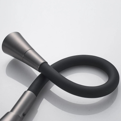 Смеситель для кухни Shevanik S543T-3 гибкий излив, оружейная сталь