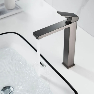 Смеситель для раковины Shevanik S9611T оружейная сталь