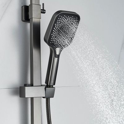 Душевая система Shevanik S7036T нержавеющая сталь, оружейная сталь