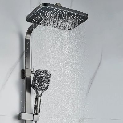 Душевая система Shevanik S7036T нержавеющая сталь, оружейная сталь