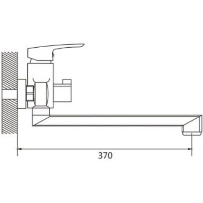 Смеситель для ванны Shevanik S8522T с изливом 35 см, оружейная сталь
