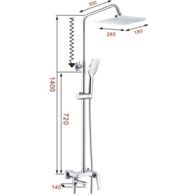 Душевая система Shevanik S9636 хром