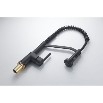 Смеситель для кухни Shevanik S963H гибкий излив, черный