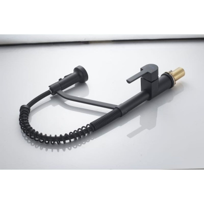 Смеситель для кухни Shevanik S963H гибкий излив, черный