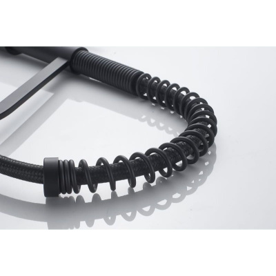 Смеситель для кухни Shevanik S963H гибкий излив, черный