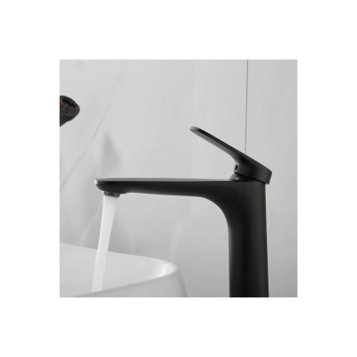 Смеситель для раковины Shevanik S8511H высокий, черный