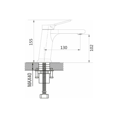Смеситель для раковины Shevanik S8301H черный
