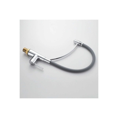 Смеситель для кухни Shevanik S743-9 гибкий излив, серый