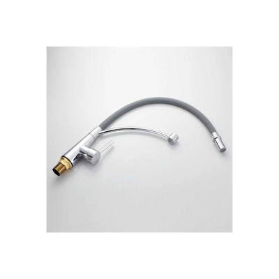 Смеситель для кухни Shevanik S743-9 гибкий излив, серый