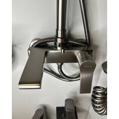 Душевая система Shevanik S8336T оружейная сталь