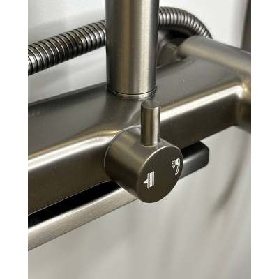 Душевая система Shevanik S8536T оружейная сталь