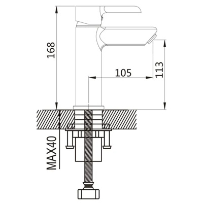 Смеситель для раковины Shevanik S6071H гигиеническим душем, черный/хром