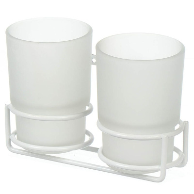 Стакан двойной настенный Potato P29-7 белый