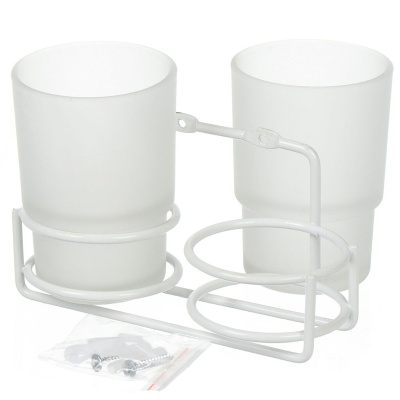 Стакан двойной настенный Potato P29-7 белый