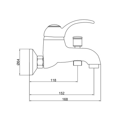 Смеситель для ванны GROSS AQUA 2516586С Provance с коротким изливом хром