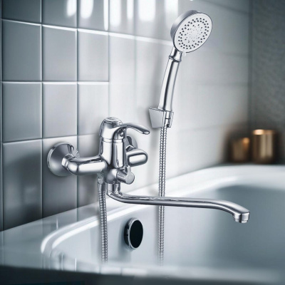 Смеситель для ванны GROSS AQUA 7518586С-35S Provance с длинным изливом хром