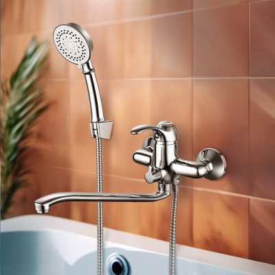 Смеситель для ванны GROSS AQUA 7518586С-35S Provance с длинным изливом хром